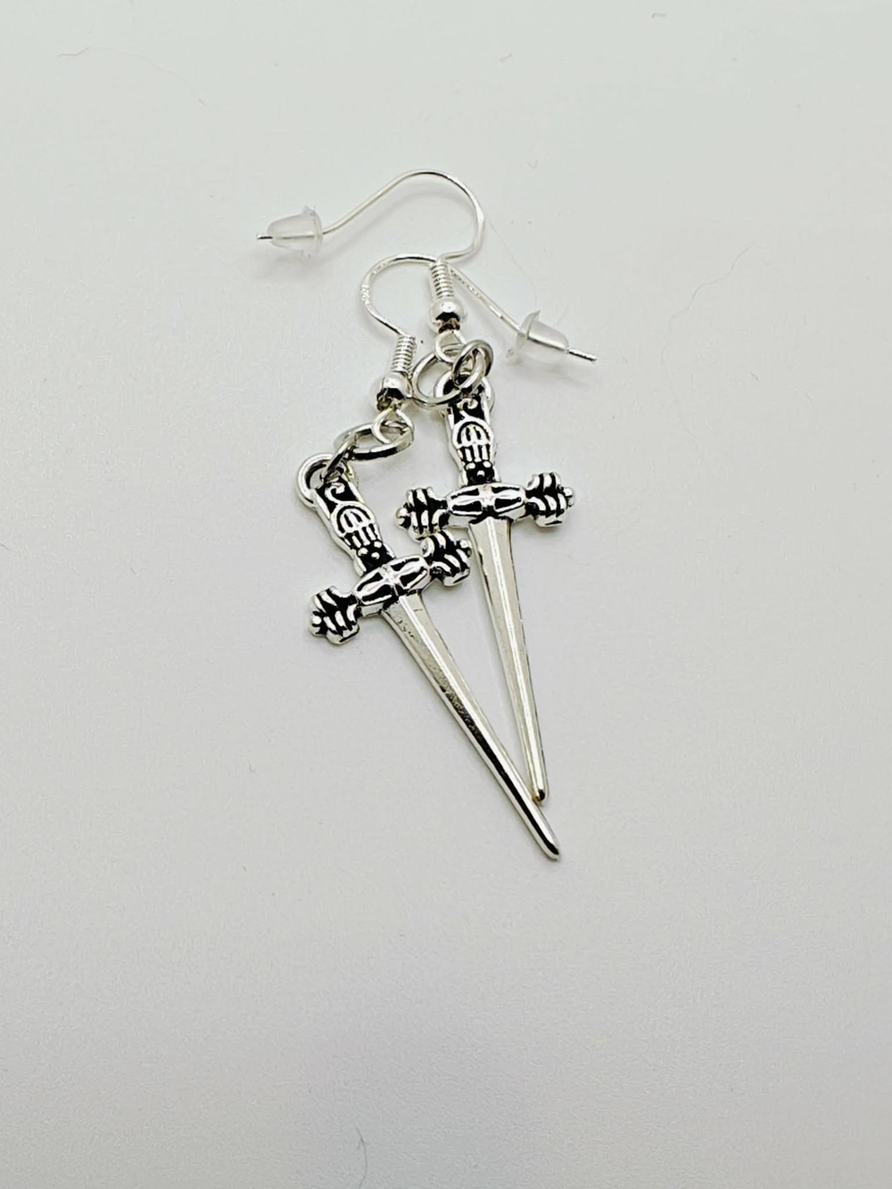 DnD Inspired Dagger Earrings With Real Sterling Silver Hooks.